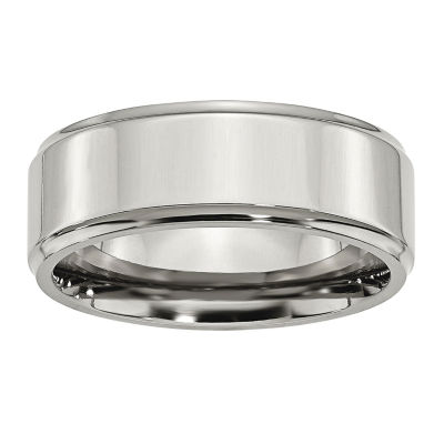 Mens 8Mm Stainless Steel Wedding Band