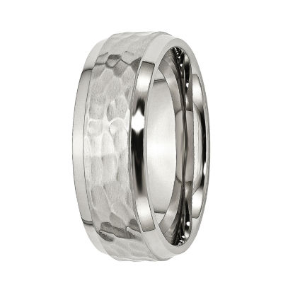 Mens 8mm Stainless Steel Wedding Band