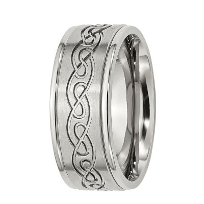 Mens 9Mm Stainless Steel Wedding Band