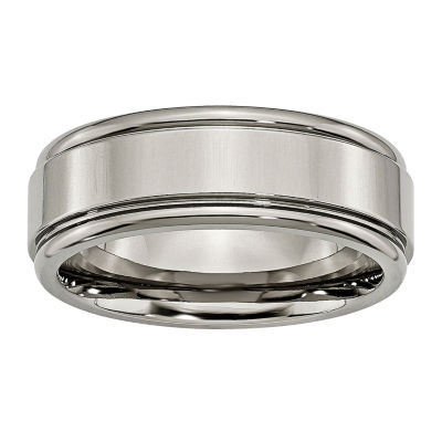 Mens 8mm Titanium Wedding Band