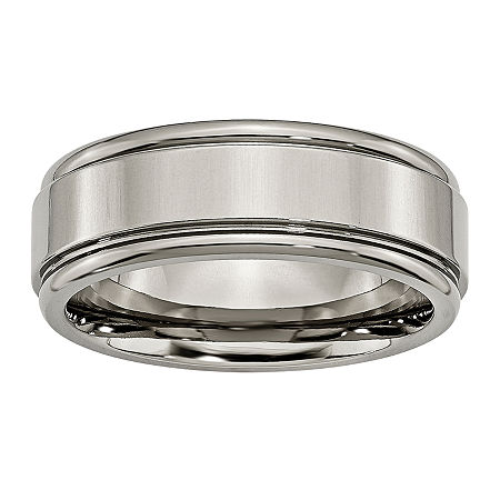 Mens 8mm Titanium Wedding Band, 10