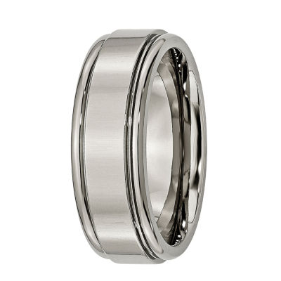 Mens 8mm Titanium Wedding Band