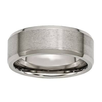 Mens 8mm Titanium Wedding Band