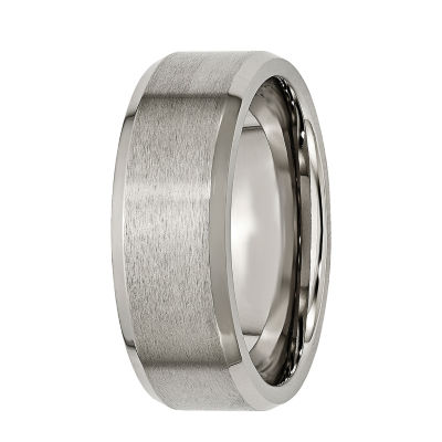 Mens 8mm Titanium Wedding Band