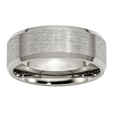 Mens 8mm Titanium Wedding Band