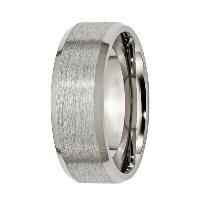 Mens 8mm Titanium Wedding Band