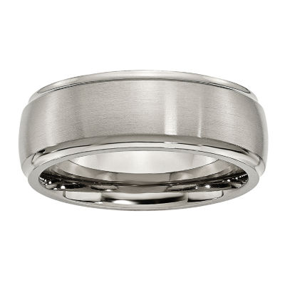 Mens 8mm Titanium Wedding Band