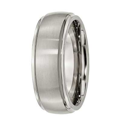 Mens 8mm Titanium Wedding Band