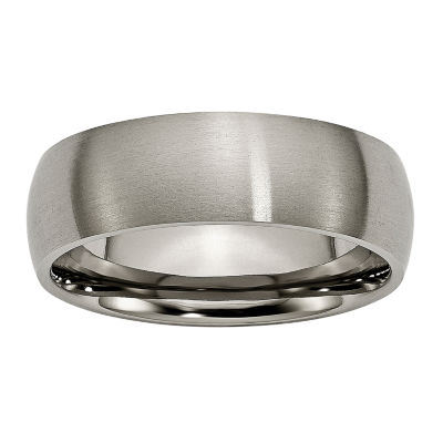 Mens 7mm Titanium Wedding Band