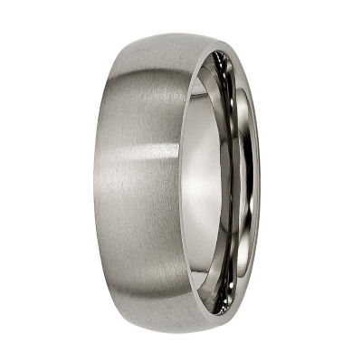 Mens 7mm Titanium Wedding Band