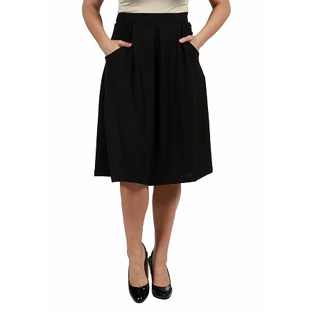  24/7 Comfort Apparel Womens Stretch Fabric A-Line Skirt-Plus