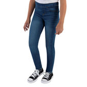 IZOD Girls' School Uniform Skinny Leg Jegging, Flat Front Style with Faux  Button, Functional Back Pockets