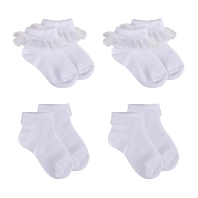 Olivia & Joy Toddler Girls 4 Pair Turncuff Socks