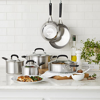 KitchenAid 10-pc. Stainless Steel Dishwasher Safe Cookware Set