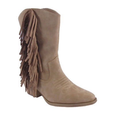 Pop Womens Korra Stacked Heel Cowboy Boots, Color: Sand - JCPenney