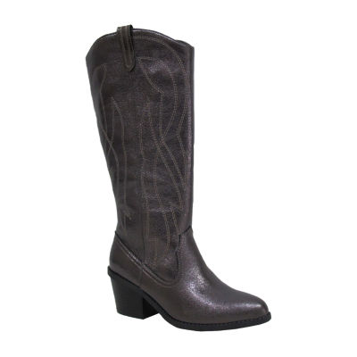 Pop Womens Kylie Stacked Heel Cowboy Boots