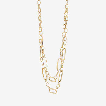 Graduating Gold Paperclip Chain 14K Yellow