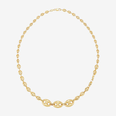 Made in Italy Womens 18 Inch 14K Gold Link Necklace