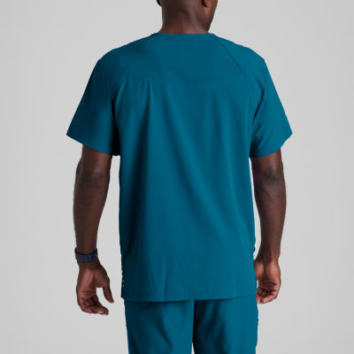 Barco One 0115 Amplify 5-Pocket Mens V Neck Tag Free Stretch Fabric Moisture Wicking Short Sleeve Scrub Top