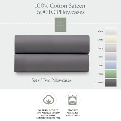 Ella Jayne 100% Cotton Sateen 500 Thread Count Pillowcase Set