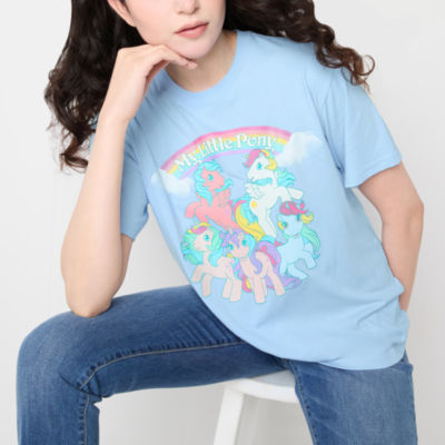 Juniors Boyfriend Womens Crew Neck Short Sleeve My Little Pony Graphic T-Shirt