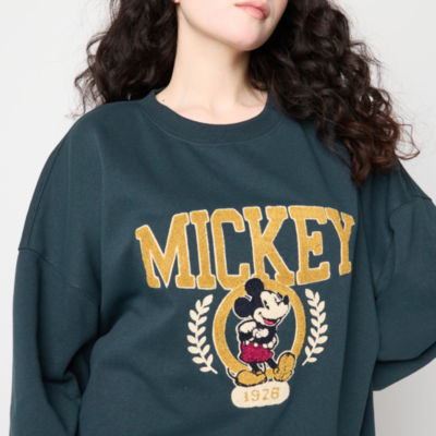 Juniors Womens Crew Neck Long Sleeve Mickey and Friends Sweatshirt