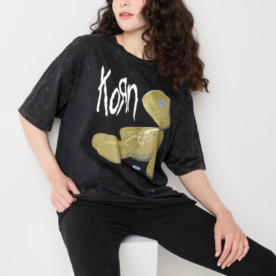 Juniors Korn Doll Oversized Tee Womens Crew Neck Short Sleeve Graphic T-Shirt