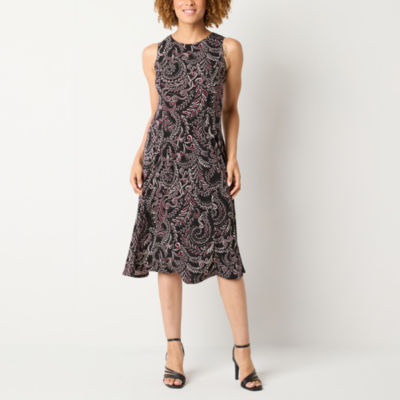 Danny & Nicole Womens Leaf Midi Jacket Dress