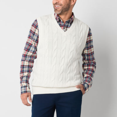 St. John's Bay Cable Mens V Neck Sweater Vest