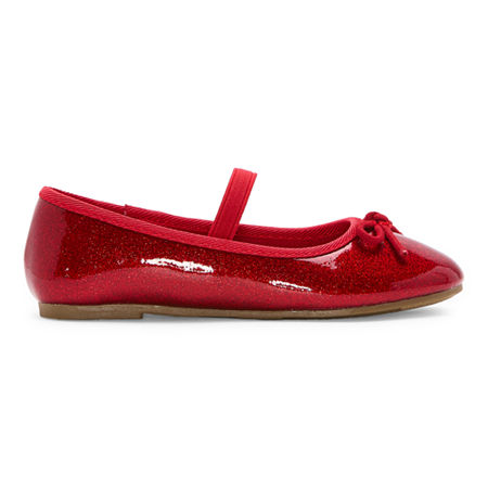 Thereabouts Toddler Girls Lil Lexi Ballet Flats, 7 Medium, Red