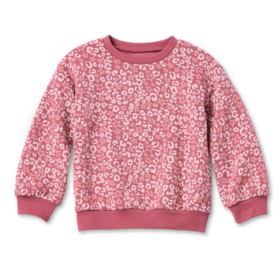 Okie Dokie Girls Round Neck Long Sleeve Fleece Sweatshirt