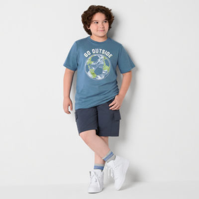 Thereabouts Little & Big Boys Crew Neck Short Sleeve Graphic T-Shirt