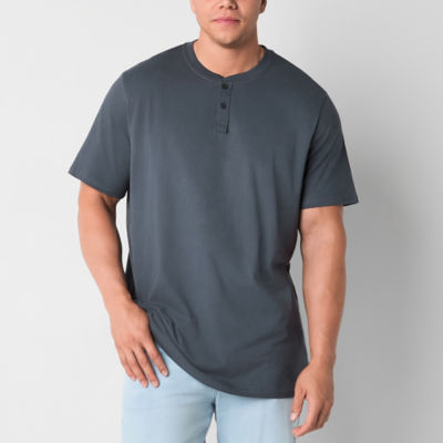 Arizona Big and Tall Mens Short Sleeve Classic Fit Henley Shirt