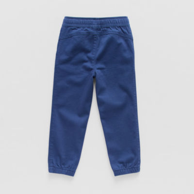 Okie Dokie Toddler & Little Boys Drawstring Waist Twill Straight Jogger Pant