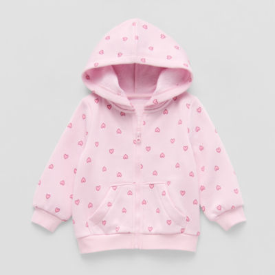 Okie Dokie Baby Girls Fleece Hooded Lightweight Jacket