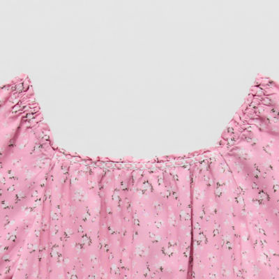 Thereabouts Little & Big Kid Girls Square Neck Long Sleeve Blouse