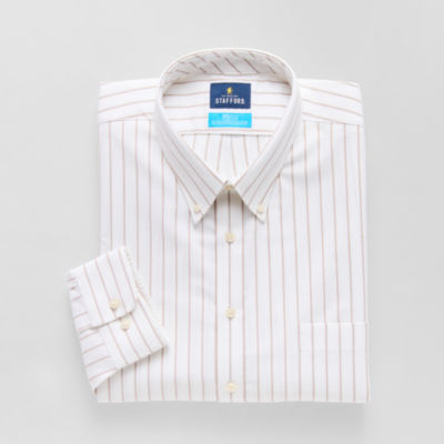 Stafford Coolmax All Season Oxford Mens Regular Fit Stretch Fabric Wrinkle Free Long Sleeve Dress Shirt