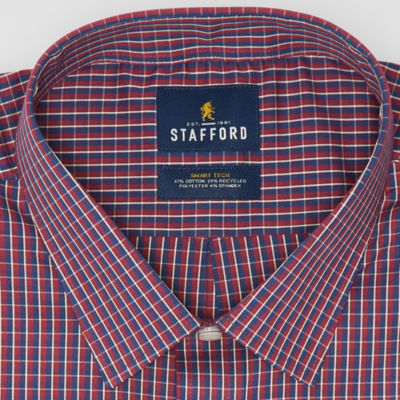 Stafford Big And Tall Smart Tech Mens Regular Fit Stretch Fabric Wrinkle Free Long Sleeve Dress Shirt