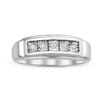 Mens Diamond Accent Sterling Silver Ring 