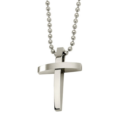 Mens Stainless Steel Cross Pendant JCPenney
