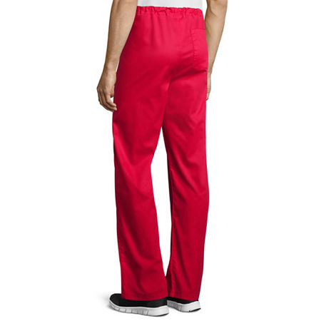 Wink Wonderwork 500 Drawstring Cargo Unisex Adult Big And Tall Tag Free Scrub Pants, X-large Tall, Red