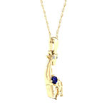 Gender Reveal Giraffe Womens Lab Created Blue Sapphire 14K Gold Over Silver Pendant Necklace
