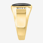 Mens 1/8 CT. T.W. Genuine Black Agate 14K Gold Fashion Ring