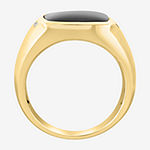 Mens 1/8 CT. T.W. Genuine Black Agate 14K Gold Fashion Ring