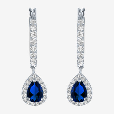 Gemstone Sterling Silver Pear Drop Earrings