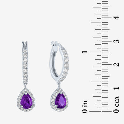 Gemstone Sterling Silver Pear Drop Earrings