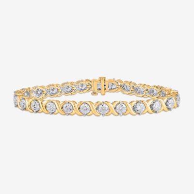 (H / I1) 10 C.T. T.W Lab Grown White Diamond 10K White or Yellow Gold Tennis Bracelet