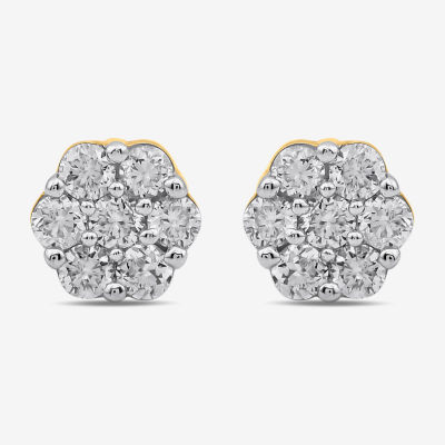 Diamond Blossom 1/10 CT. T.W. Lab Grown White 10K Gold 3.7mm Flower Stud Earrings