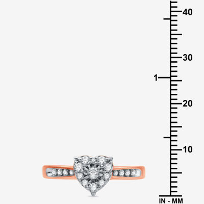 I Said Yes (H-I / I1) Womens 3/8 CT. T.W. Lab Grown White Diamond 14K Rose Gold Over Silver Side Stone Halo Bridal Set