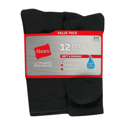 Hanes Ultimate 12 Pair Crew Socks Mens